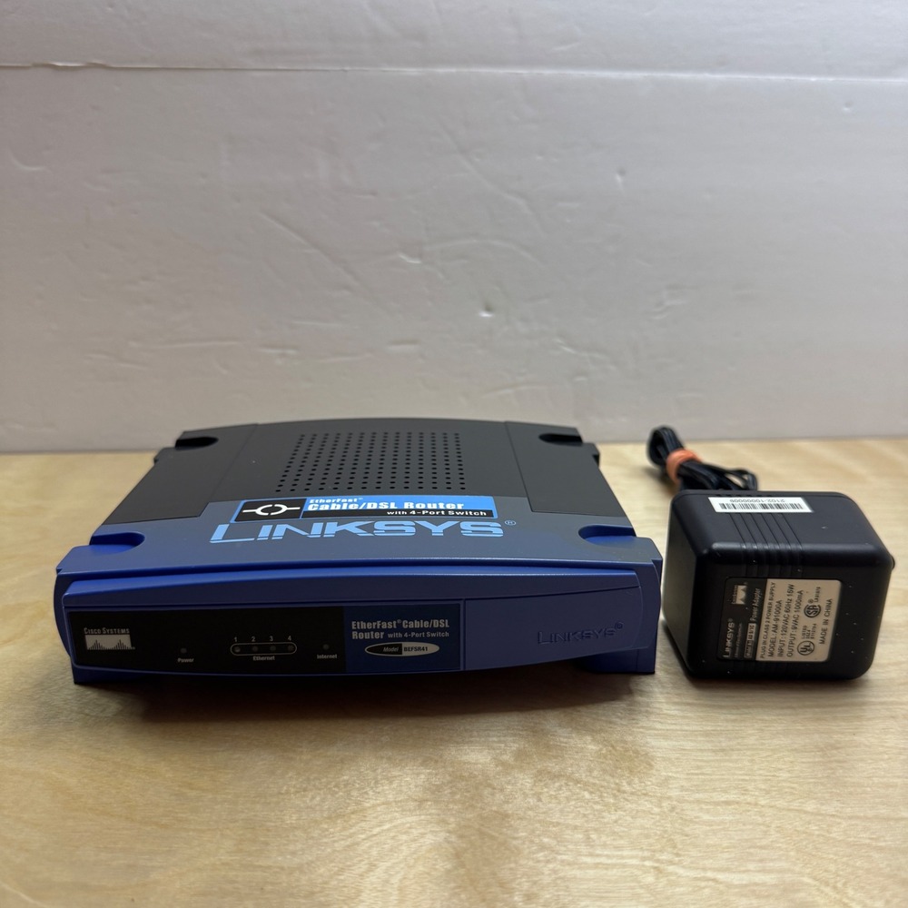 Linksys BEFSR41 v4 EtherFast Cable DSL Router with 4-Port Switch Blue Wired